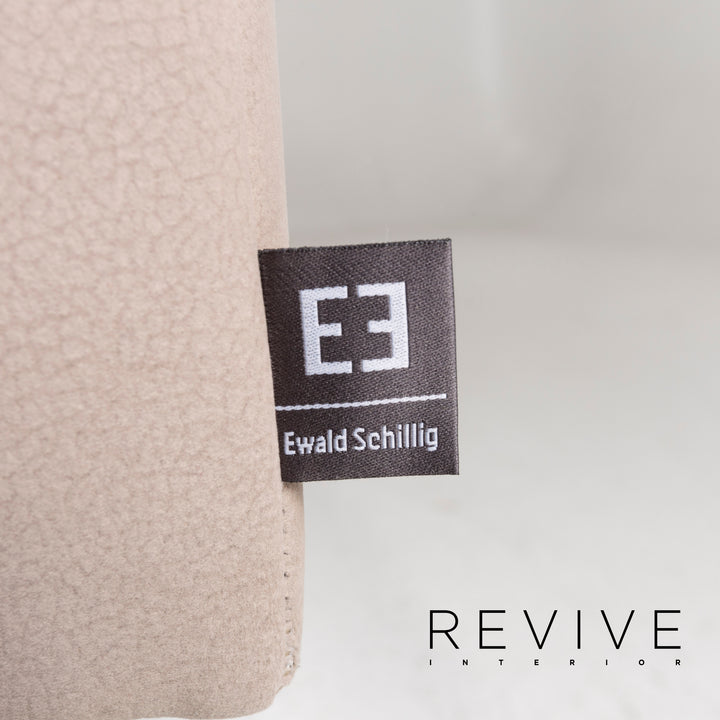 Ewald Schillig Stoff Sofa Garnitur Beige Ecksofa Hocker #13157