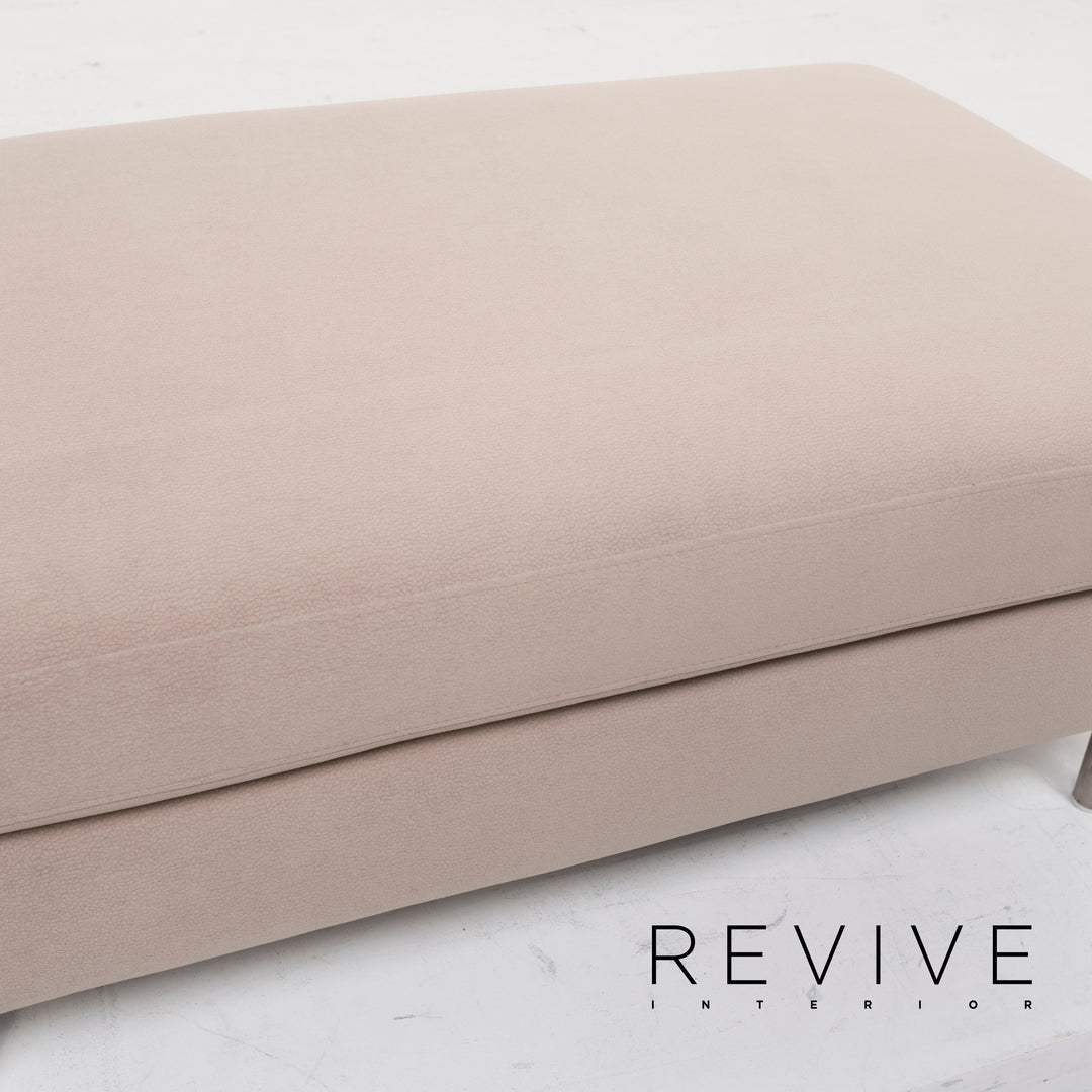 Ewald Schillig Stoff Sofa Garnitur Beige Ecksofa Hocker #13157