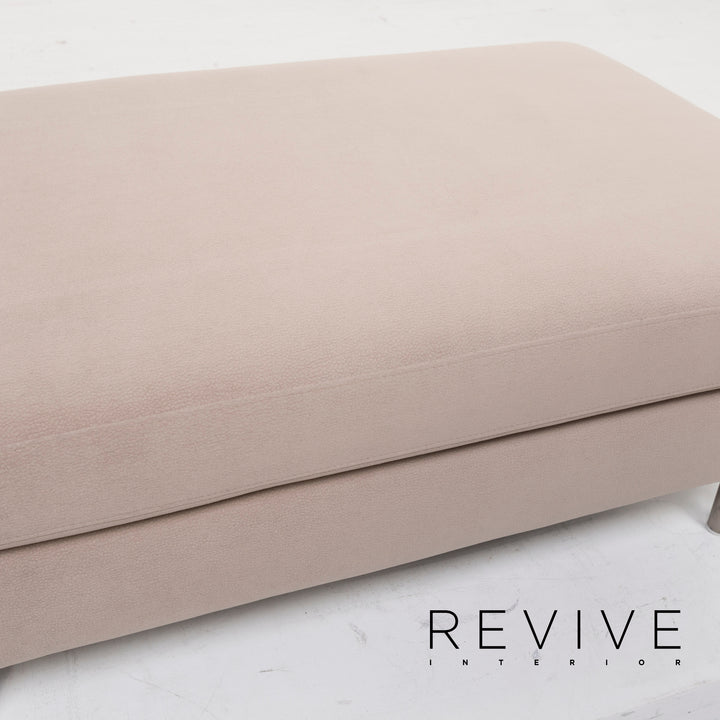 Ewald Schillig Stoff Sofa Garnitur Beige Ecksofa Hocker #13157