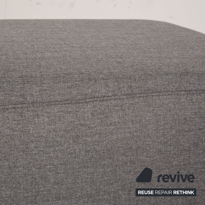 Ewald Schillig Stoff Sofa Garnitur Grau Zweisitzer Hocker Funktion Couch Sofa