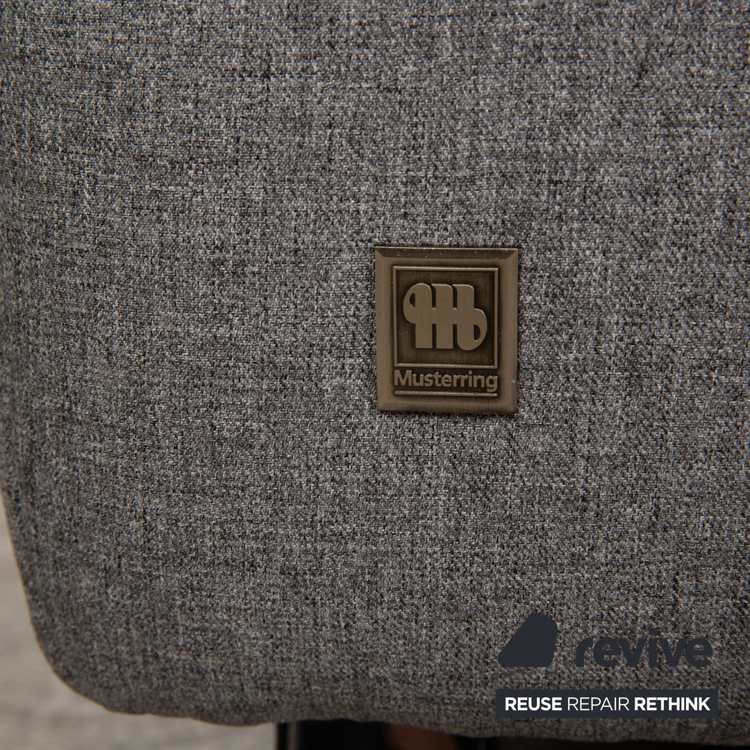 Ewald Schillig Stoff Sofa Garnitur Grau Zweisitzer Hocker Funktion Couch Sofa