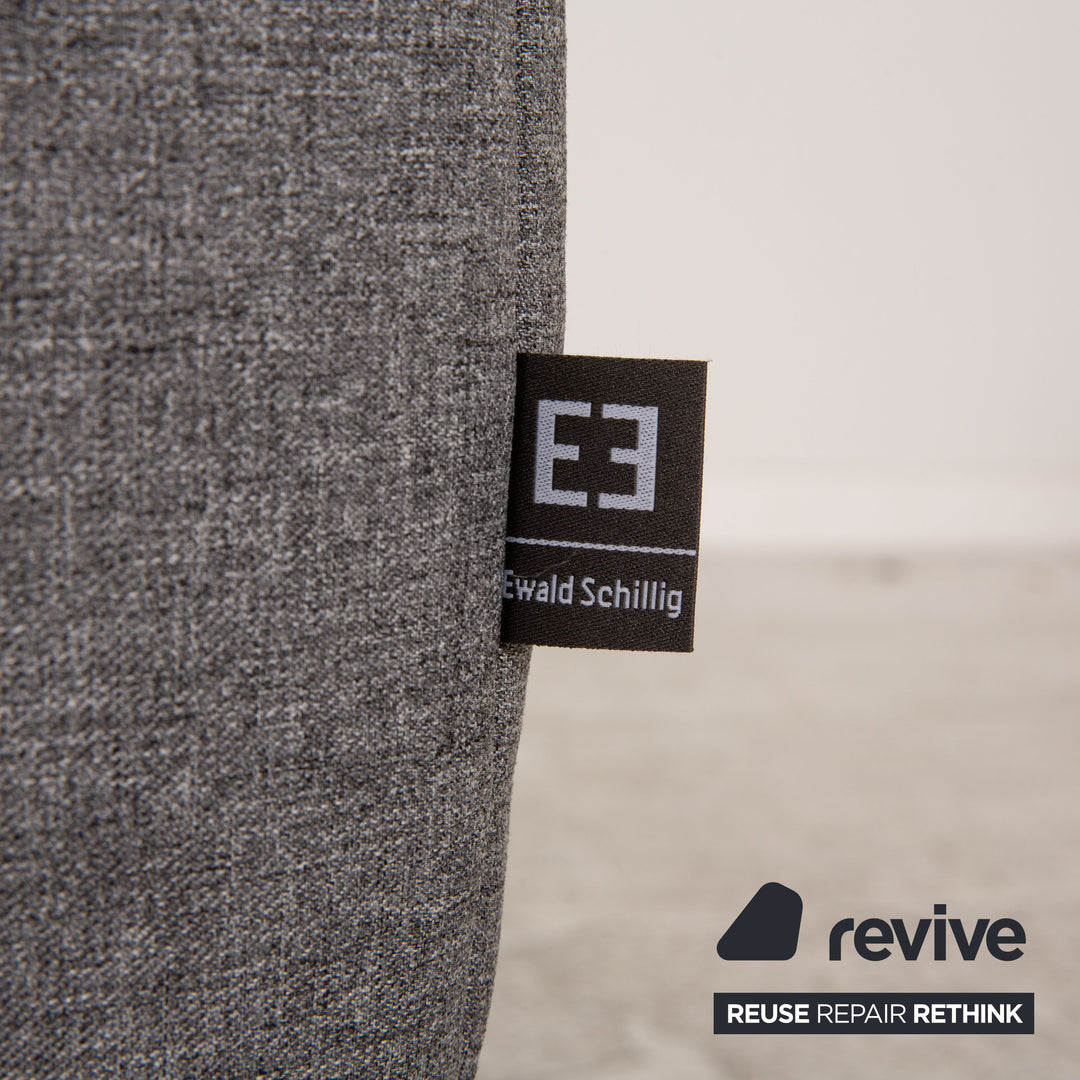 Ewald Schillig Stoff Sofa Garnitur Grau Zweisitzer Hocker Funktion Couch Sofa