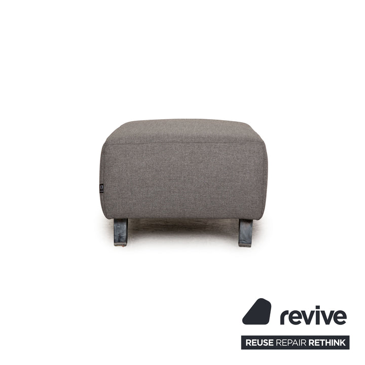 Ewald Schillig Stoff Sofa Garnitur Grau Zweisitzer Hocker Funktion Couch Sofa