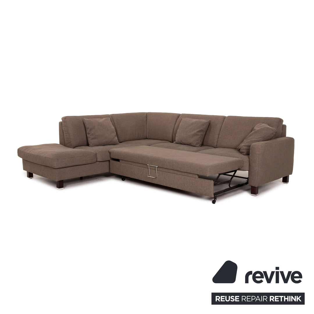 Ewald Schillig fabric sofa set grey-brown function sleeping function sofa bed couch sofa