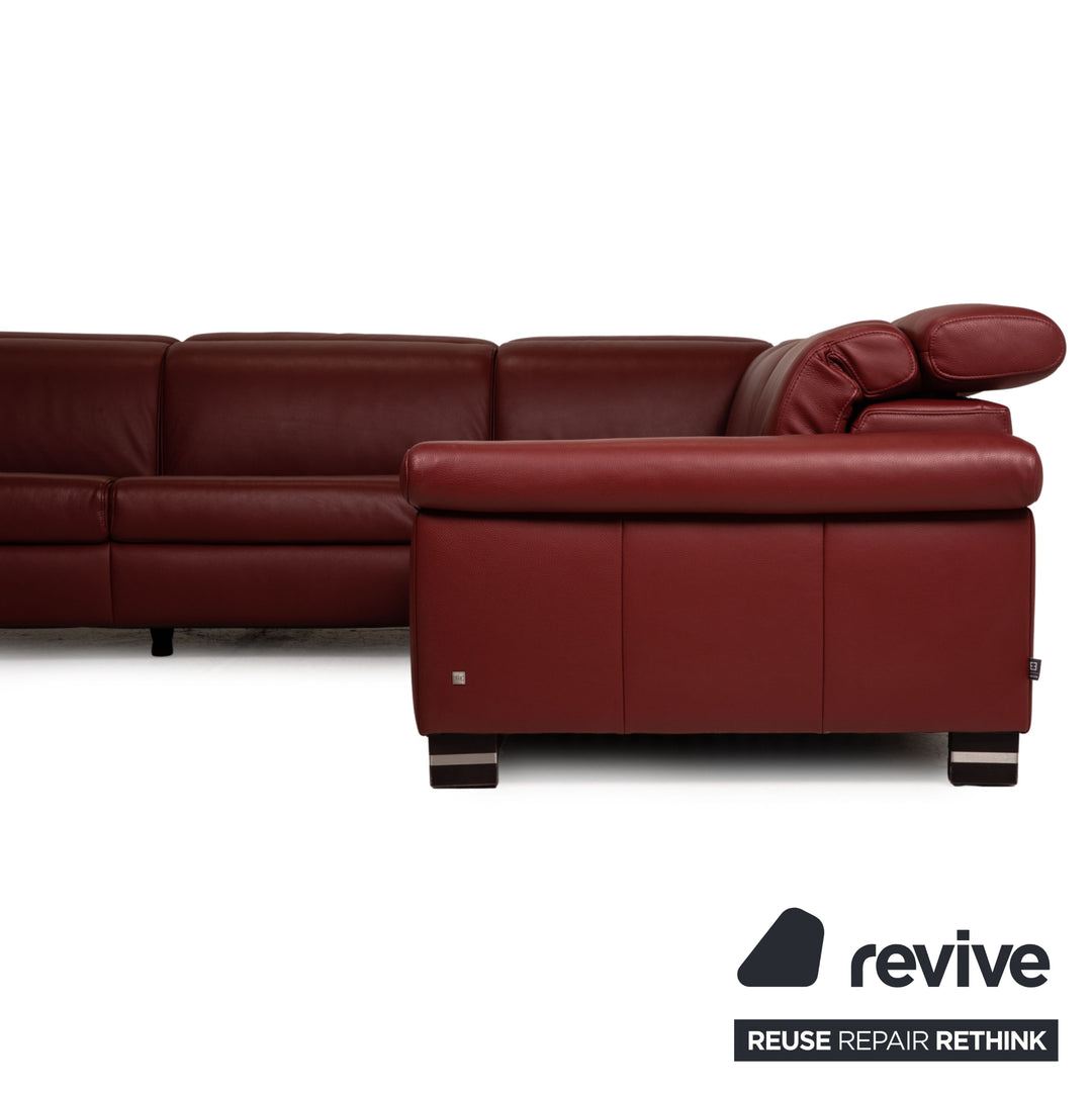 Ewald Schillig Urban leather sofa red corner sofa couch function