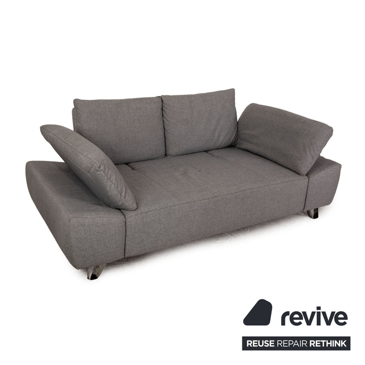 Ewald Schillig Zweisitzer Stoff Grau Funktion Couch Sofa