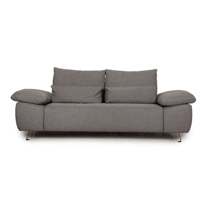 Ewald Schillig Zweisitzer Stoff Grau Funktion Couch Sofa