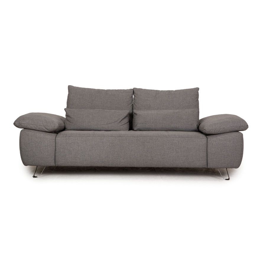 Ewald Schillig Zweisitzer Stoff Grau Funktion Couch Sofa