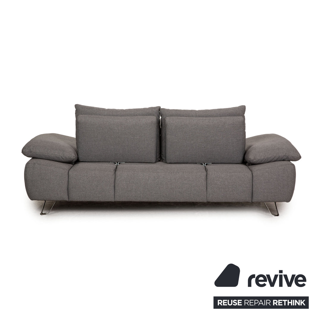 Ewald Schillig Zweisitzer Stoff Grau Funktion Couch Sofa