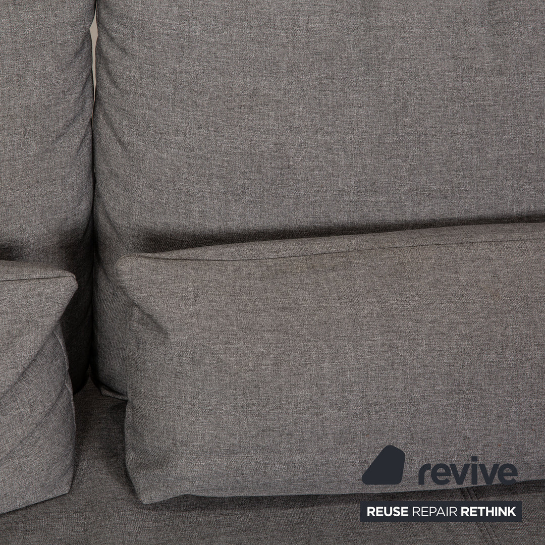 Ewald Schillig Zweisitzer Stoff Grau Funktion Couch Sofa