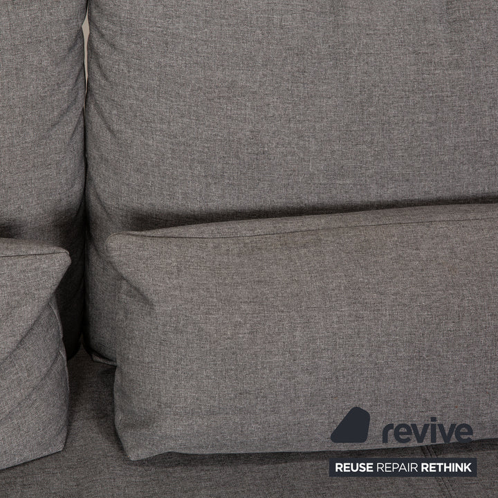 Ewald Schillig Zweisitzer Stoff Grau Funktion Couch Sofa