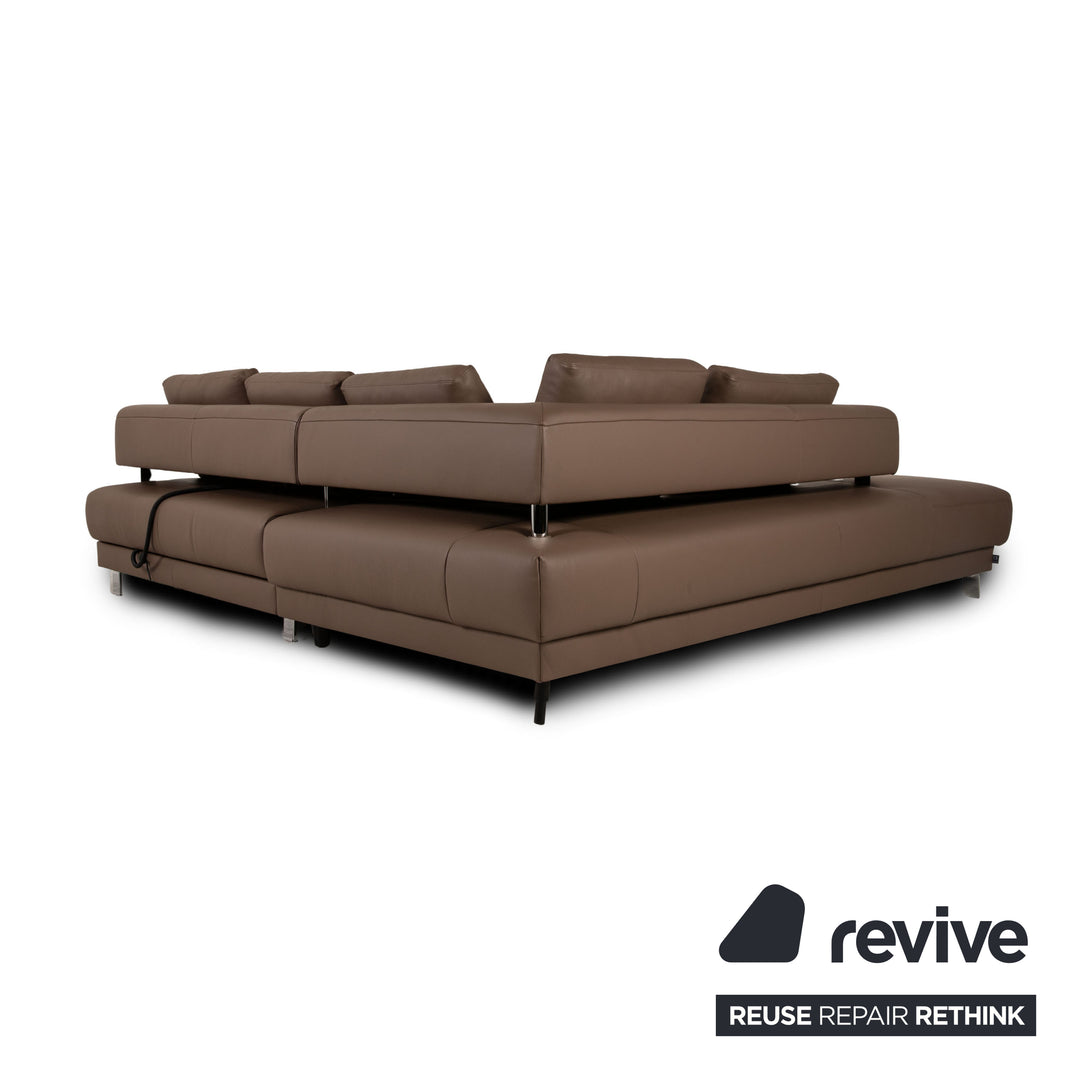 Ewald Schillig Brand Face Leder Ecksofa Braun Sofa Couch elektrische Funktion