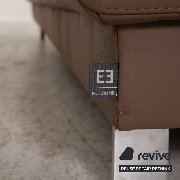 Ewald Schillig Brand Face Leder Ecksofa Braun Sofa Couch elektrische Funktion