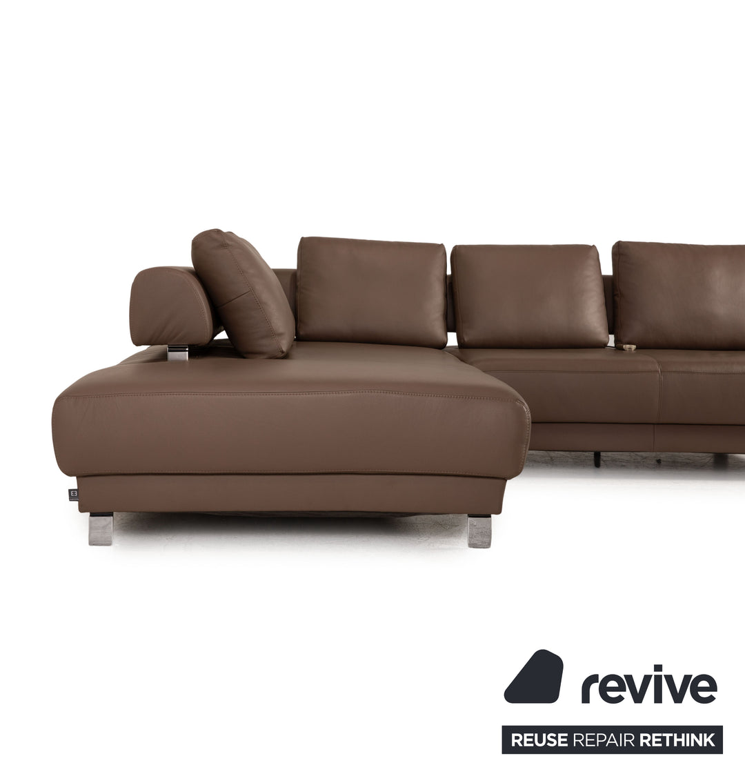 Ewald Schillig Brand Face Leder Ecksofa Braun Sofa Couch elektrische Funktion