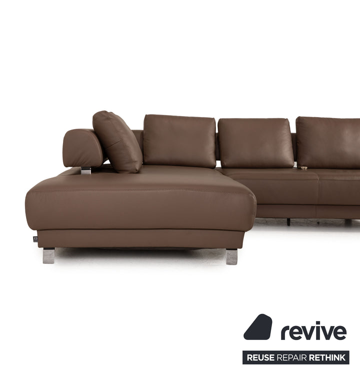 Ewald Schillig Brand Face Leder Ecksofa Braun Sofa Couch elektrische Funktion