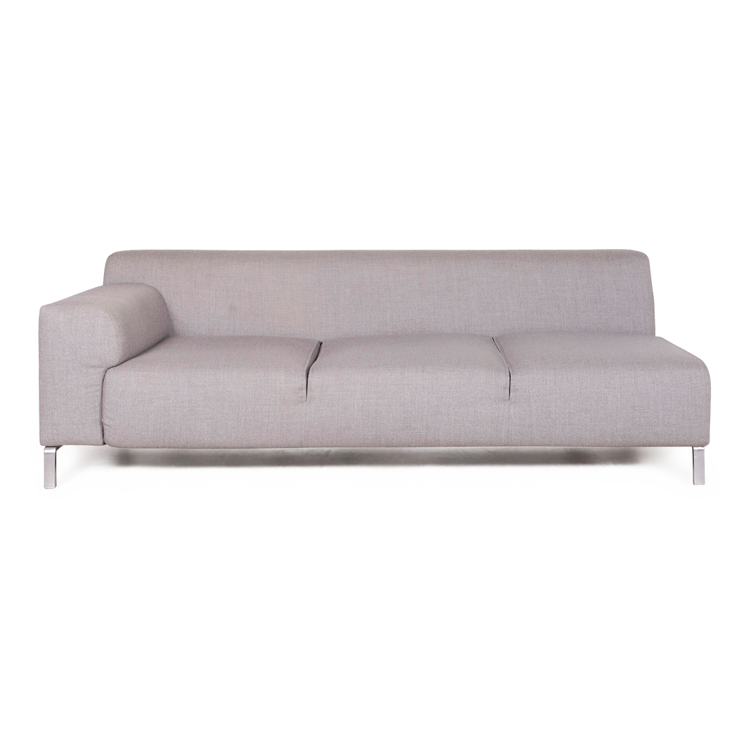 Zanotta Greg Designer Stoff Sofa Grau Dreisitzer #8201