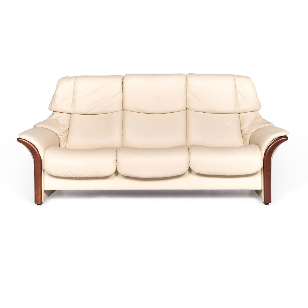 Stressless Designer Leder Sofa Beige Dreisitzer Funktion Couch #8866