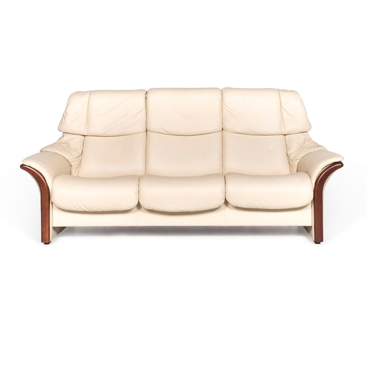 Stressless Designer Leder Sofa Beige Dreisitzer Funktion Couch #8866