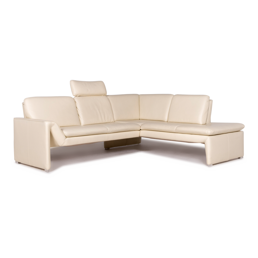 Laauser Corvus designer leather corner sofa cream real leather sofa couch #8746