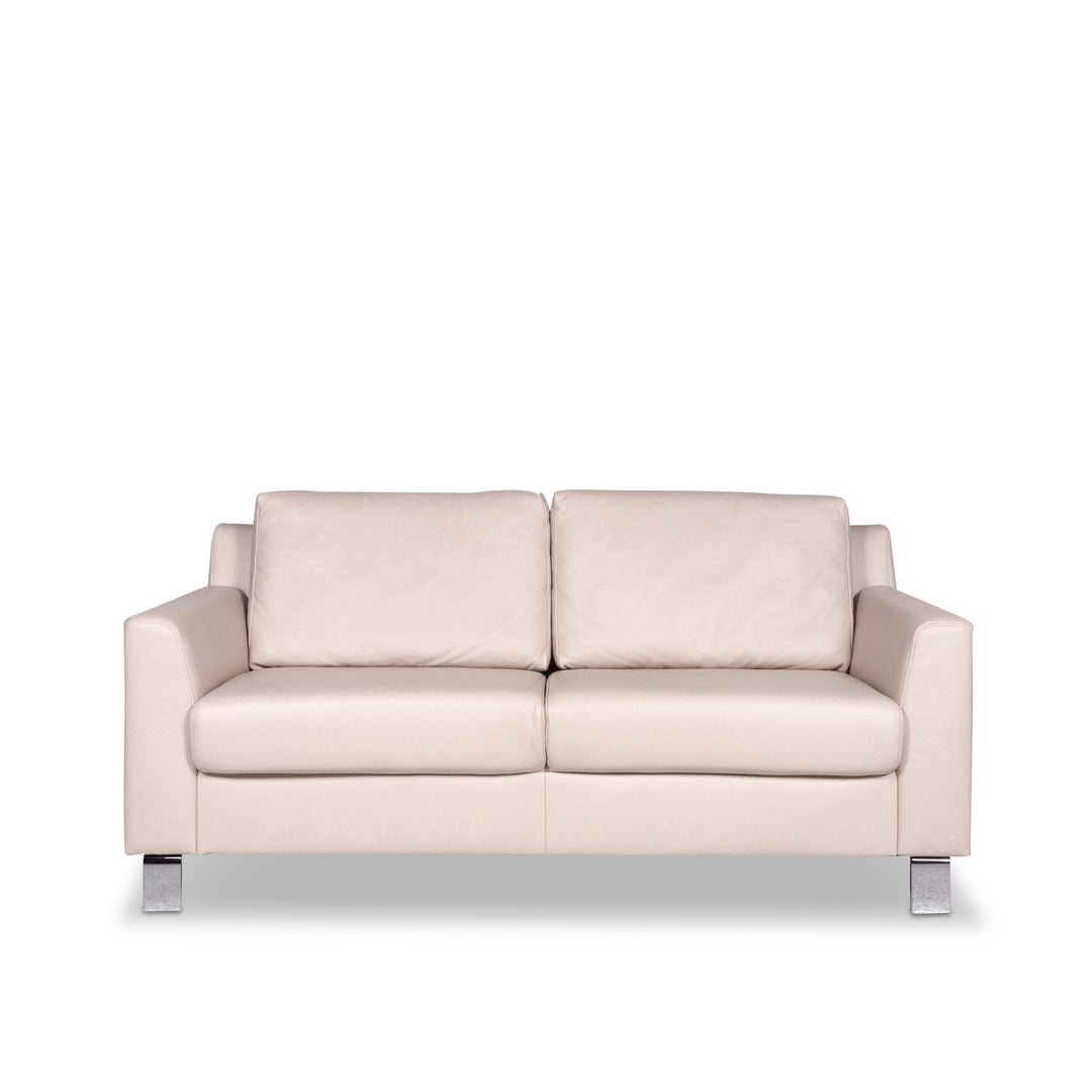 Ewald Schillig Flex Plus leather sofa cream two-seater couch #9578