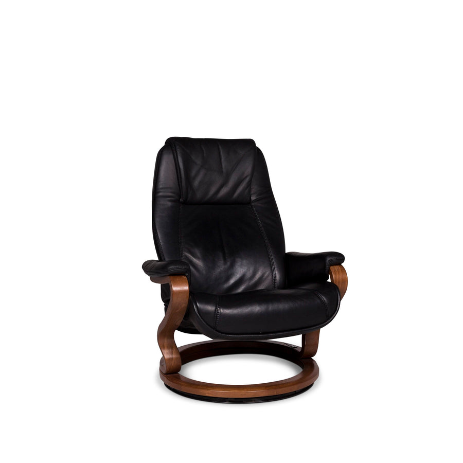Himolla Leather Armchair Black Wood Relax Function #9800