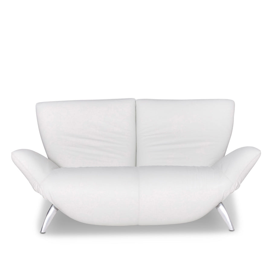 Leolux Danaide Leder Sofa Grau Echtleder Zweisitzer Couch #8464