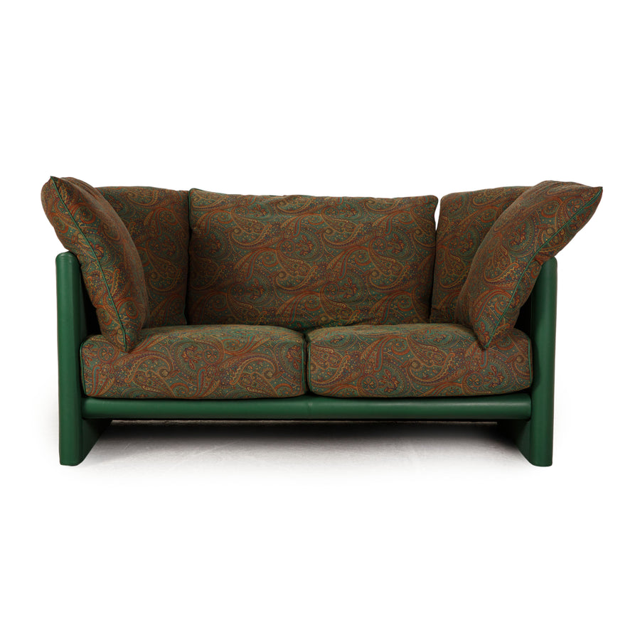Fendi Stoff Sofa Grün Zweisitzer Couch