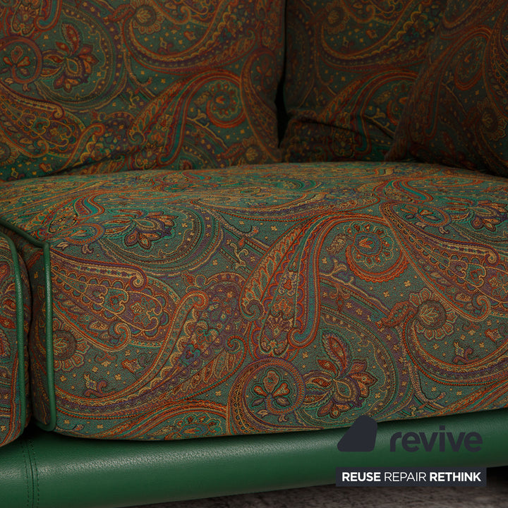 Fendi Stoff Sofa Grün Zweisitzer Couch