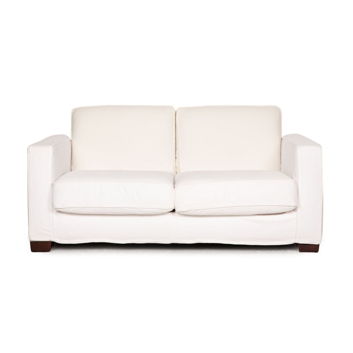 Flexform Bob Fabric Loveseat White Sofa Couch