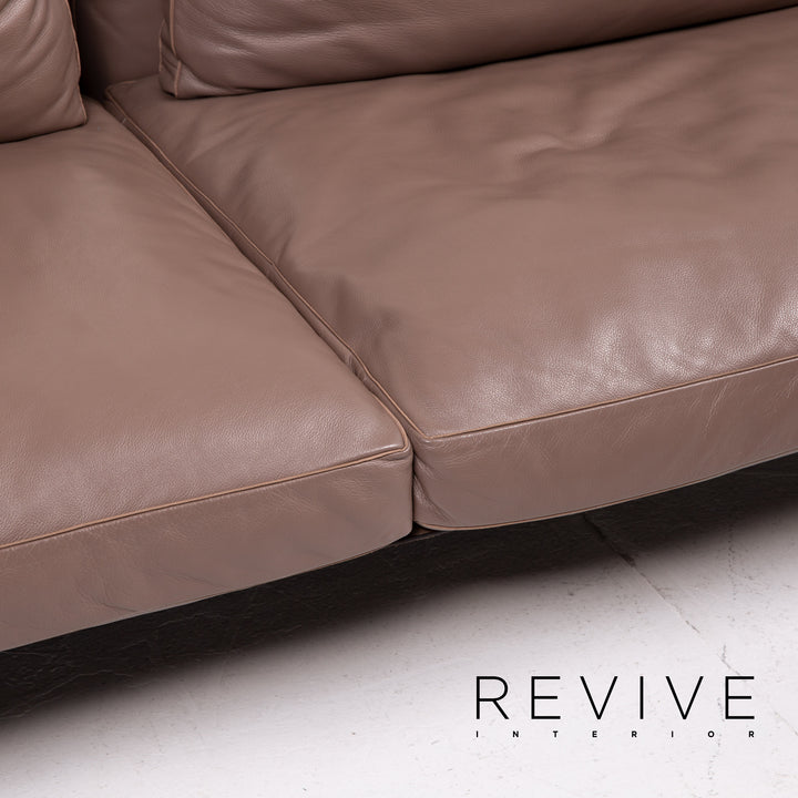 Flexform Lifesteel 14C24 Leather Sofa Brown Three Seater #13751