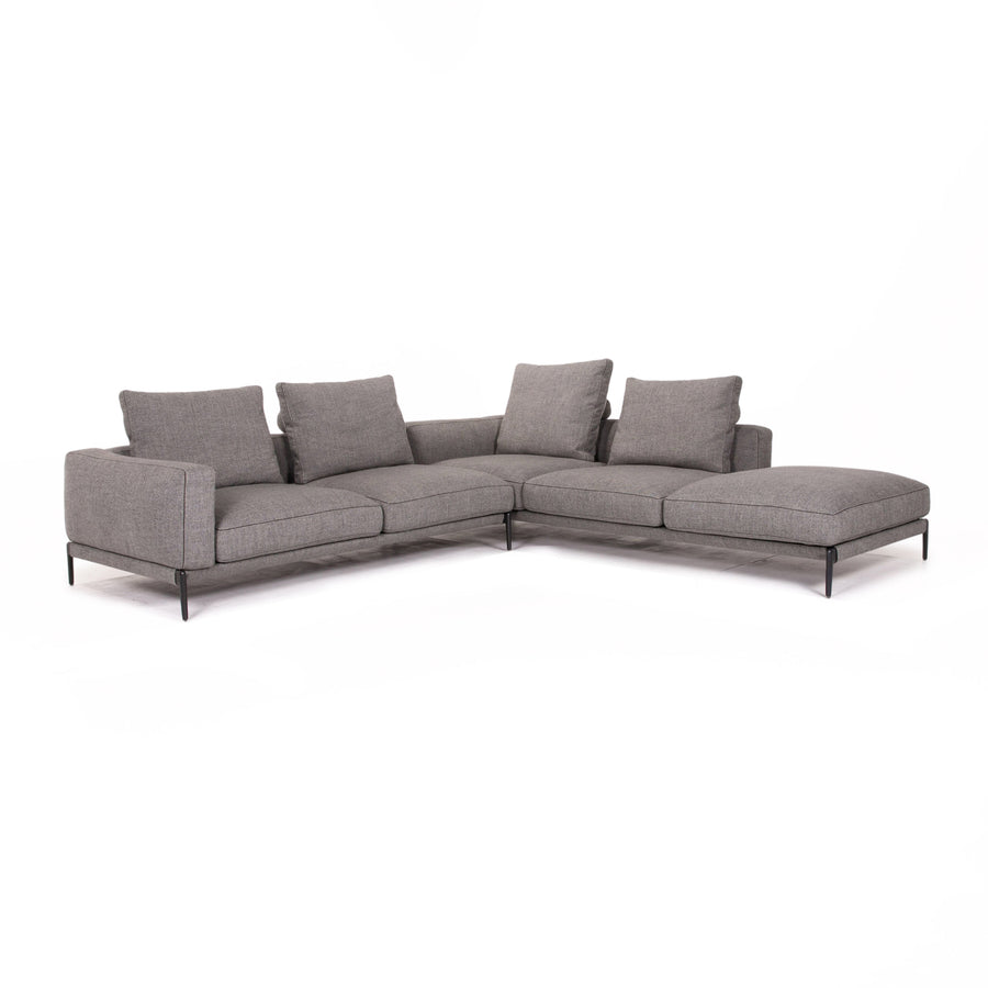 Flexform Romeo Stoff Ecksofa Grau Sofa Couch #13740