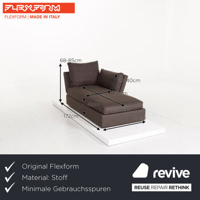 Flexform Stoff Sofa Braun Dunkelbraun Zweisitzer Schlaffunktion Funktion Couch #12725