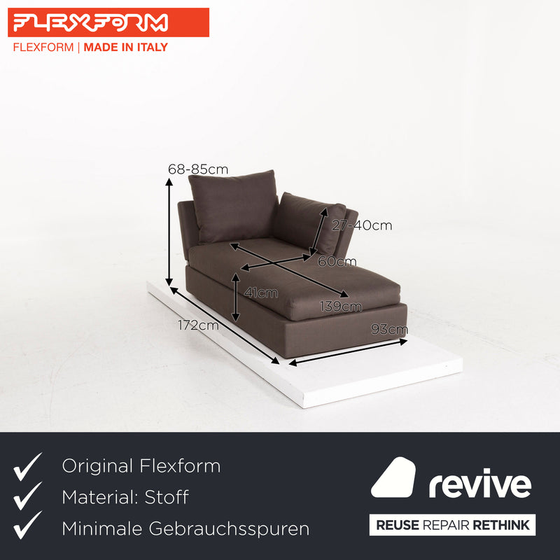 Flexform Stoff Sofa Braun Dunkelbraun Zweisitzer Schlaffunktion Funktion Couch 