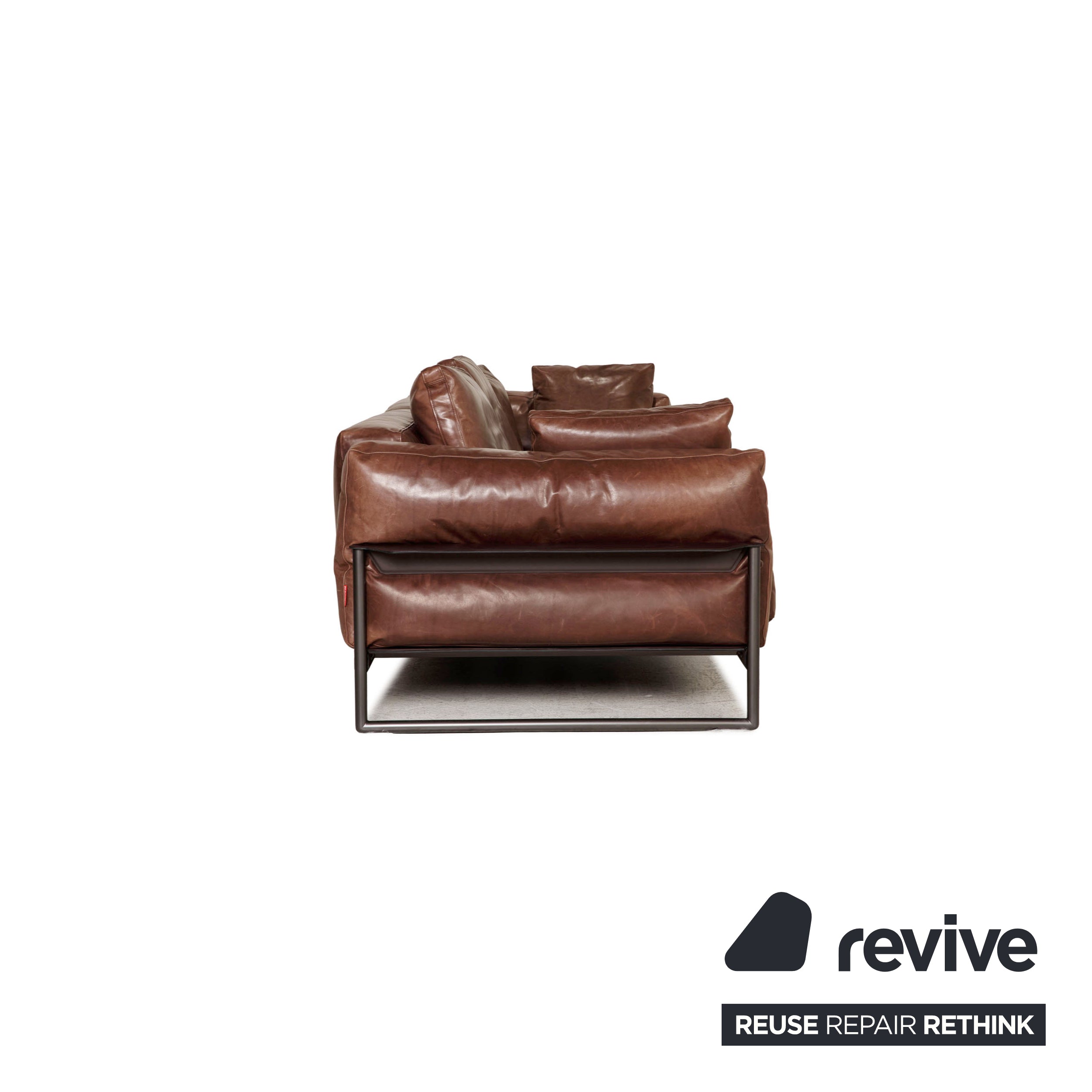 Flexform Viersitzer Zeno Light Dunkelbraun Leder - 2. Hand - Revive.de