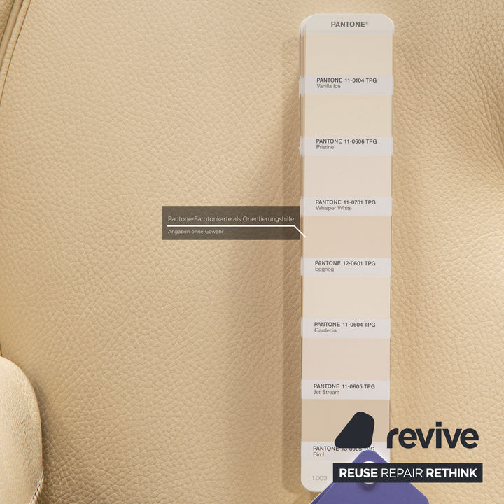 Canapé trois places en cuir crème Formenti par Mario Spinelli