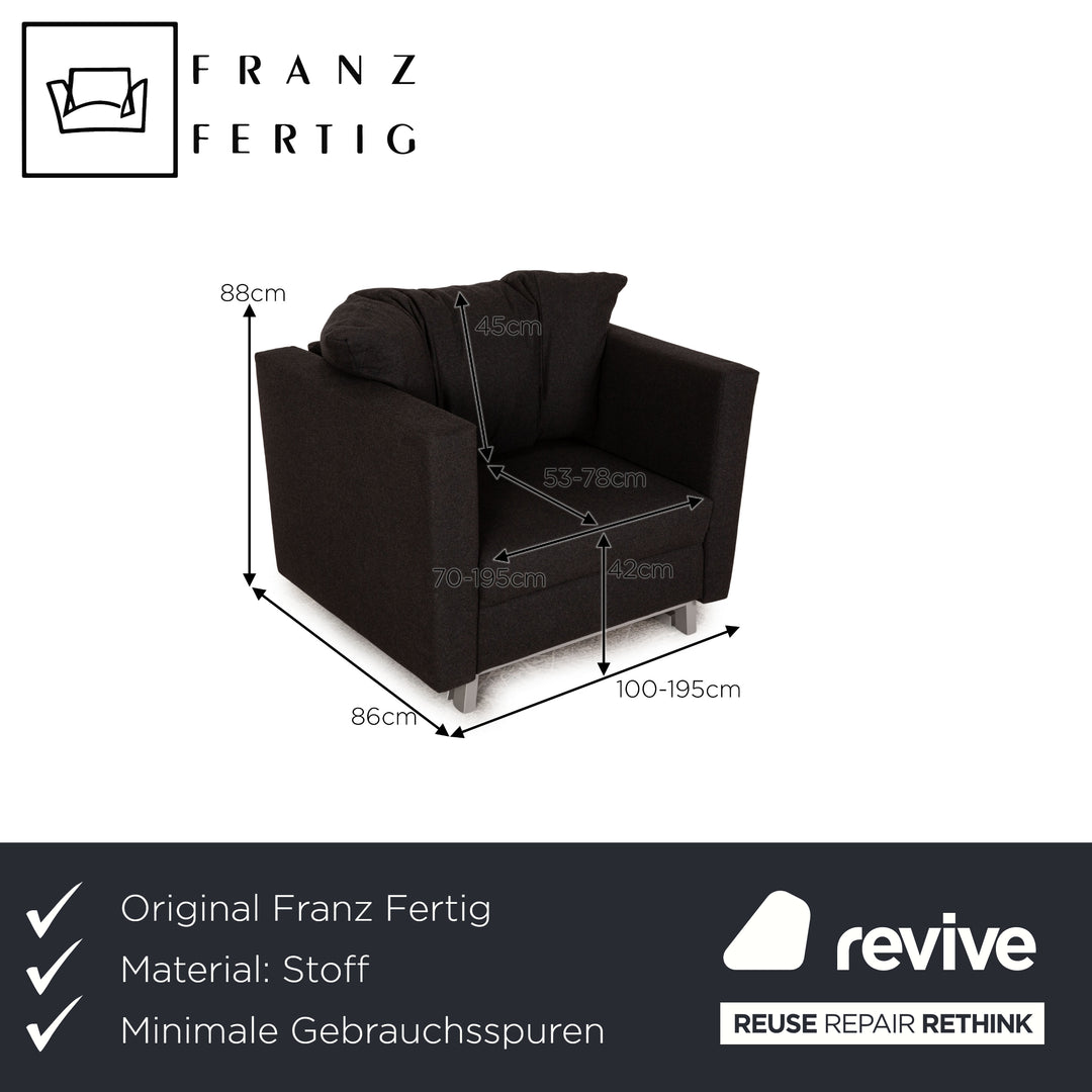 Franz Ready Fox Fabric Armchair Dark Gray Recliner Sleeping Function