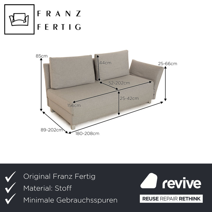 Franz Fertig Giorgio Stoff Zweisitzer Grau Blau Sofa Couch Schlafsofa manuelle Funktion