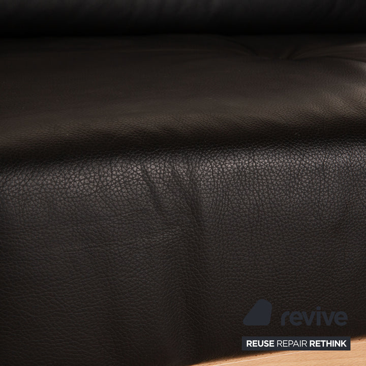 Franz Fertig Letto Leder Zweisitzer Schwarz Sofa Couch manuelle Funktion Relaxfunktion Schlafsofa Schlaffunktion
