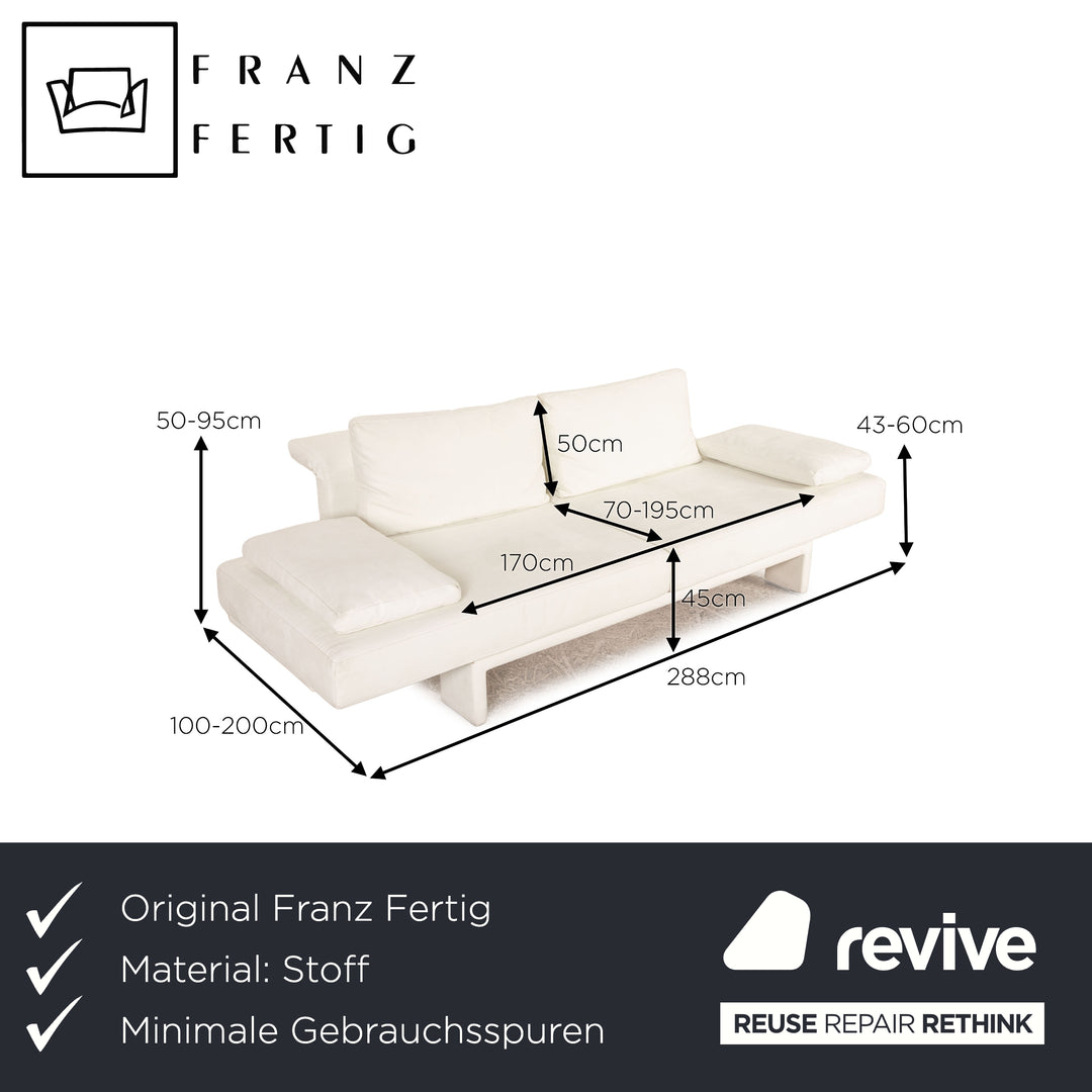 Franz Ready Scene fabric sofa cream three-seater couch function sleeping function