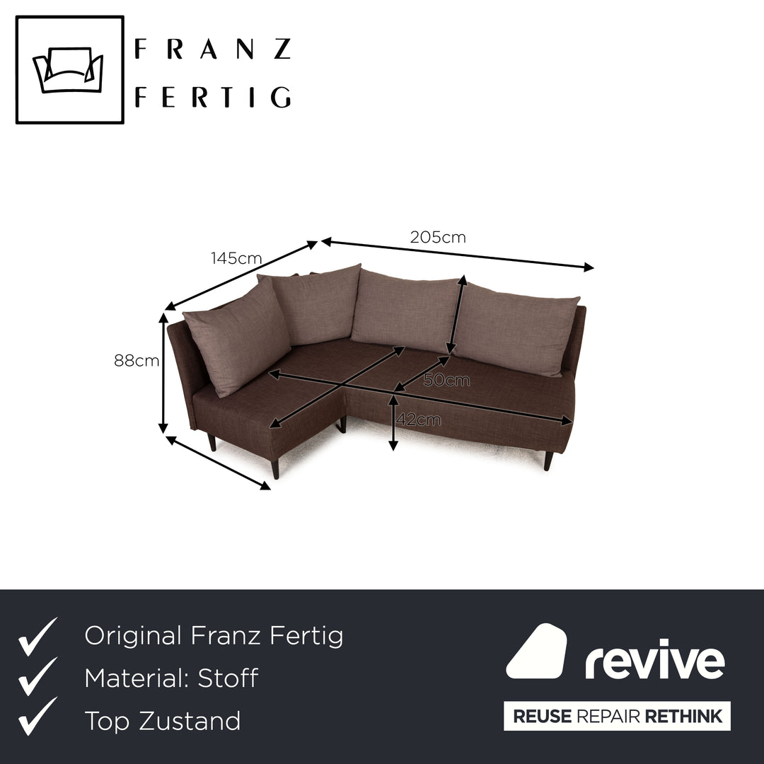 Franz Ready Taipei Fabric Sofa Brown Corner Sofa Couch