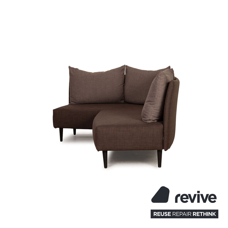 Franz Fertig Taipei Stoff Sofa Garnitur Braun Ecksofa Hocker Couch