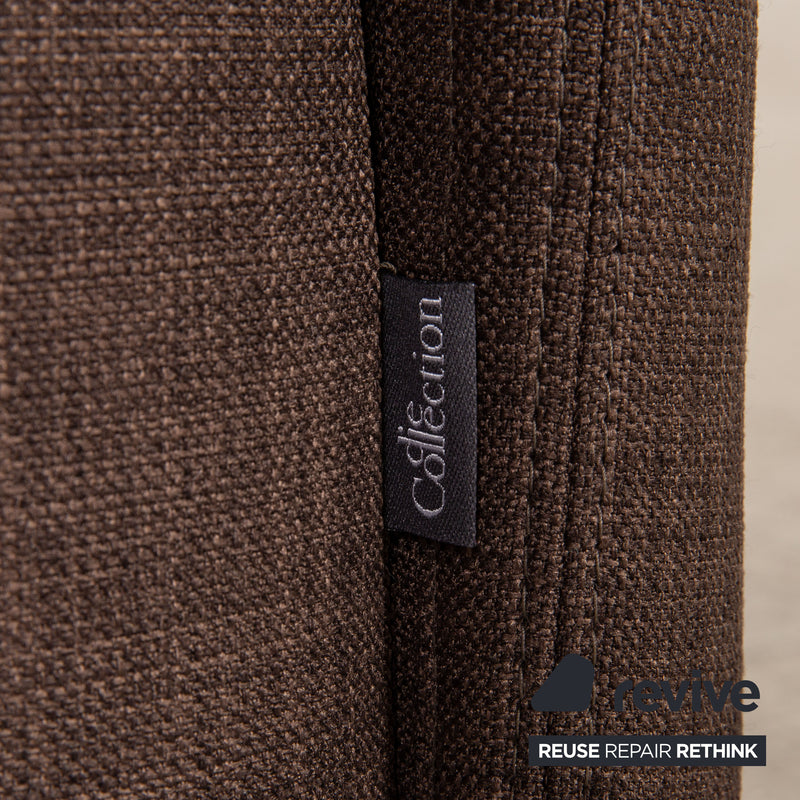 Franz Fertig Taipei Stoff Sofa Garnitur Braun Ecksofa Hocker Couch