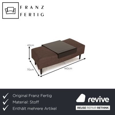 Franz Fertig Taipei Stoff Sofa Garnitur Braun Ecksofa Hocker Couch
