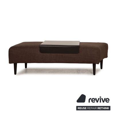 Franz Fertig Taipei Stoff Sofa Garnitur Braun Ecksofa Hocker Couch
