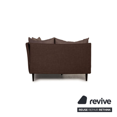 Franz Fertig Taipei Stoff Sofa Garnitur Braun Ecksofa Hocker Couch