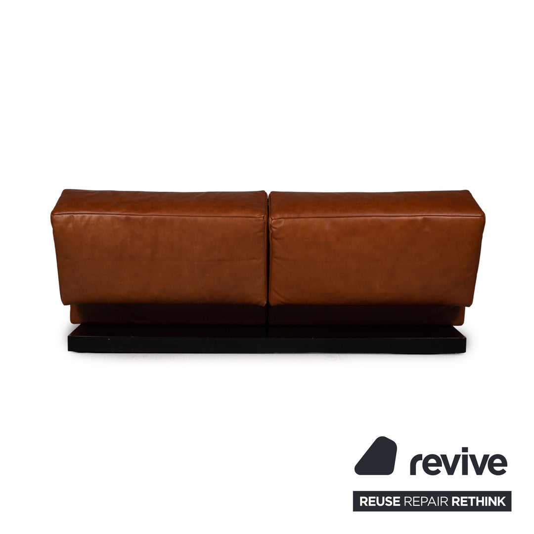 Franz Ready Tema Leather Sofa Brown Two-Seater Function Sleep Function