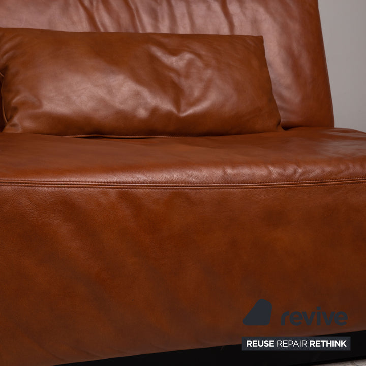 Franz Fertig Tema Leder Sofa Braun Zweisitzer Funktion Schlaffunktion