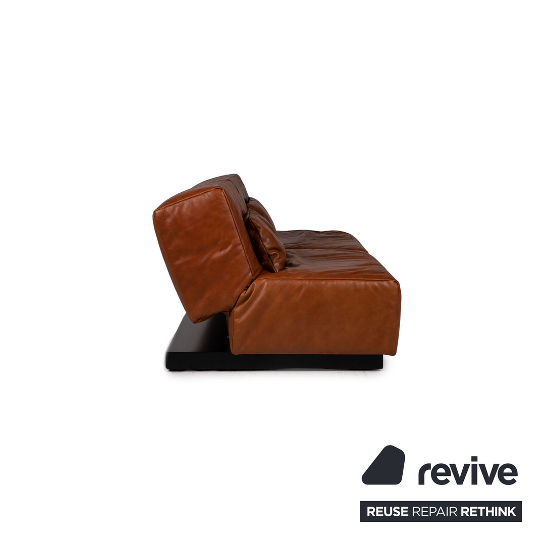 Franz Ready Tema Leather Sofa Brown Two-Seater Function Sleep Function