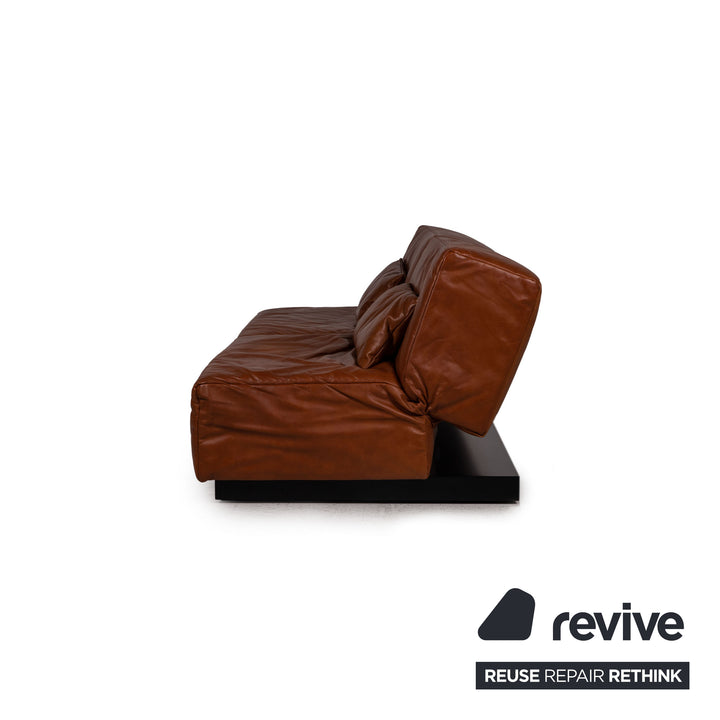 Franz Ready Tema Leather Sofa Brown Two-Seater Function Sleep Function