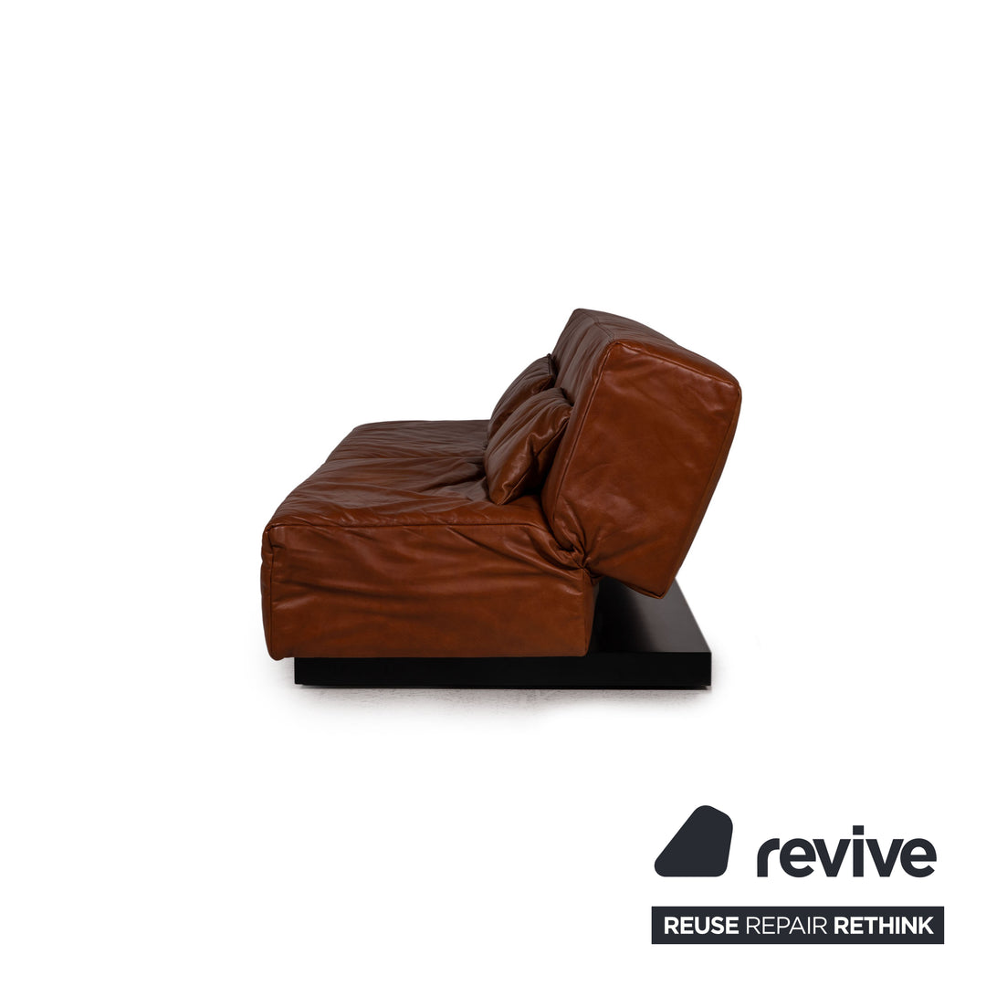 Franz Ready Tema Leather Sofa Brown Two-Seater Function Sleep Function